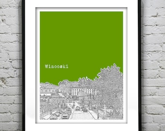 Winooski Vermont VT City Skyline Poster Print Art Version 2