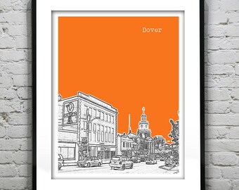 Dover NH Skyline Poster Art Print New Hampshire Item T2575
