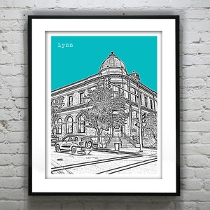 Lynn Massachusetts Skyline Poster Art Print MA Version 2