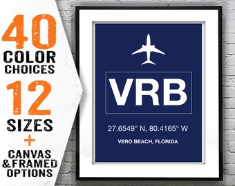 VRB Vero Beach Regional Airport Aviation Poster Art Print Florida Item T2271