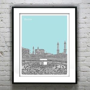 Mecca Saudi Arabia Art Print Skyline Middle East