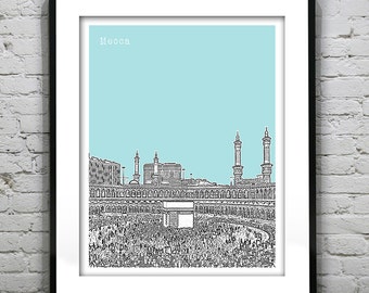 Mecca Saudi Arabia Art Print Skyline Middle East