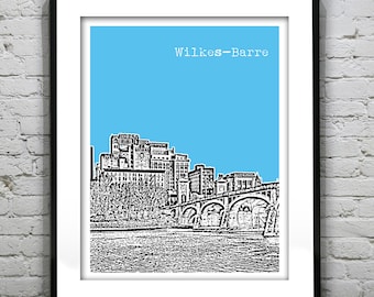 Wilkes Barre Poster Print Art Pennsylvania Skyline