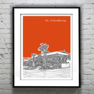 St Petersburg Florida Skyline Poster Art Print FL Item T1242