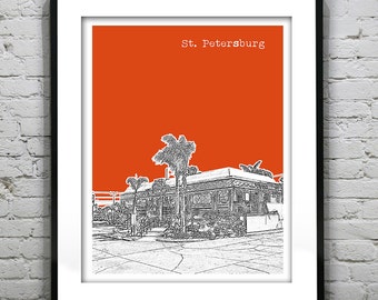 St Petersburg Florida Skyline Poster Art Print FL Item T1242