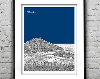 Phuket Thailand Skyline Poster Print Art Pearl of the Andaman Sea