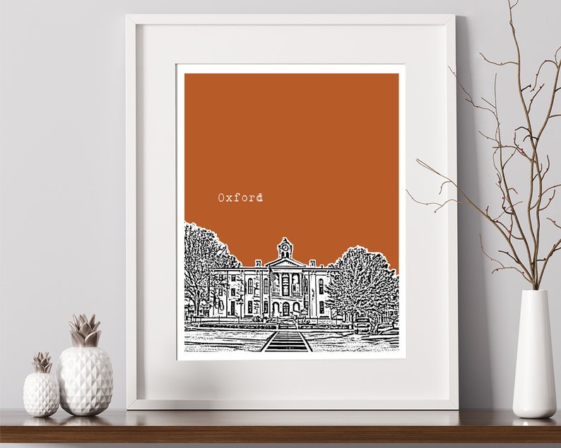 Oxford Mississippi Poster Art Print Skyline Item T2670 Etsy