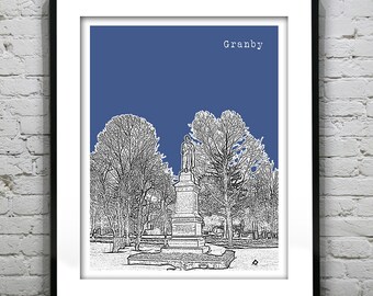 Granby Connecticut Skyline Poster Art Print CT Item T4583