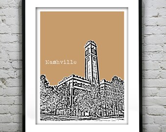 Nashville Poster Art Print Tennessee TN