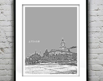 Athens Poster Georgia Skyline Art Print Item T2214