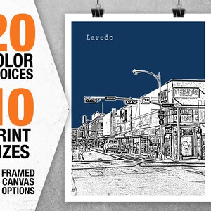 Laredo Skyline Poster Art Print Texas TX Item T5474