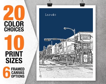Laredo Skyline Poster Art Print Texas TX Item T5474