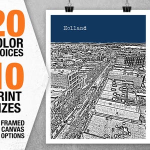 Holland Skyline Poster Art Print Michigan Item T5518