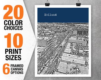 Holland Skyline Poster Art Print Michigan Item T5518