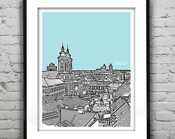 Eger Hungary Poster Art Print City Skyline