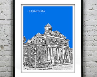 Alpharetta Georgia Poster Print Art Skyline State GA