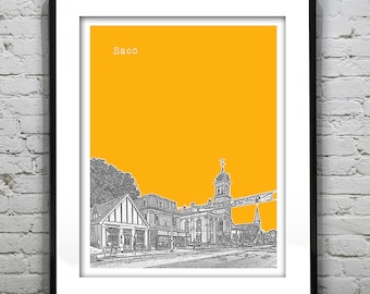 Saco Maine Skyline Poster Art Print ME Item T1211
