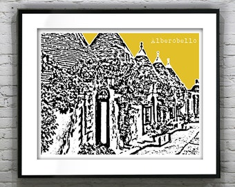Alberobello Italy Poster Art Print Skyline  Europe