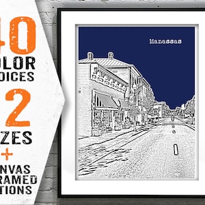 Manassas Skyline Poster Art Print Virginia VA Item T2790