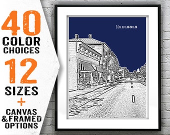 Manassas Skyline Poster Art Print Virginia VA Item T2790