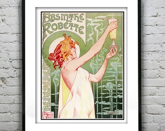 Vintage Absinthe Robette Art Deco Art Print Poster 1920's