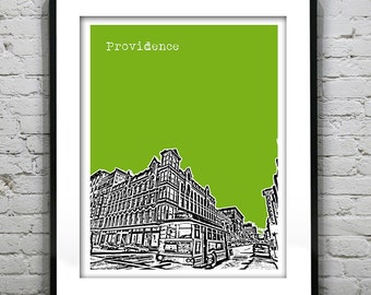 Providence Rhode Island Skyline Poster Art Print Item T1225