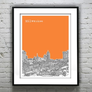 Milwaukee Wisconsin Poster Print Art Skyline Item T4324