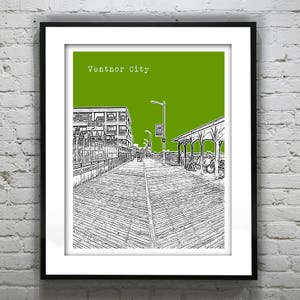 Ventnor City Poster Print Art  NJ Skyline Jersey Shore Item T2216