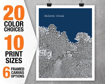 Salmon Creek Poster Print Art Washington WA Item T5496