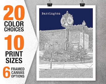 Barrington New Jersey Skyline Poster Print Art NJ Item T5416