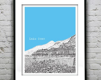 Lake Como Poster  Art Print Europe Italy