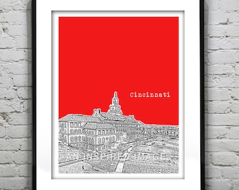 Cincinnati Ohio Poster Art Print Cincinnati OH Item T4895