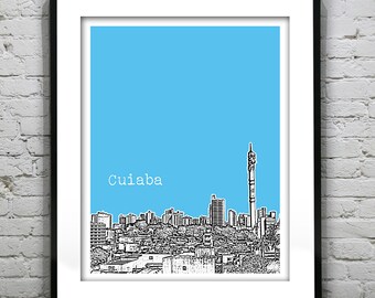 Cuiaba Brazil Skyline Poster Art Print South America