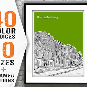 Mechanicsburg Poster Print Art Pennsylvania PA Skyline Item T2053