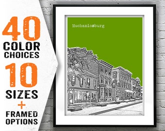 Mechanicsburg Poster Print Art Pennsylvania PA Skyline Item T2053