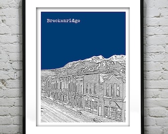 Breckenridge Colorado Skyline Poster Art Print Colorado CO Item T2207