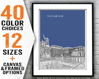 Valladolid Spain City Skyline Poster Art Print Item T4351