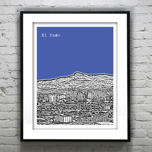 El Paso Poster el Paso Texas Art Print Skyline