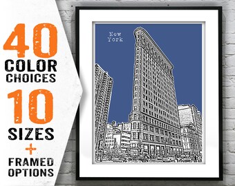 New York City Flatiron building Skyline Poster Art Print Manhattan NY Item T1498