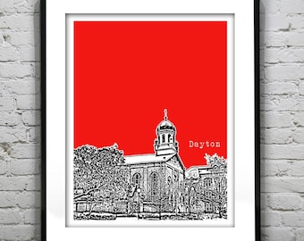 Dayton Ohio Poster Print Skyline OH Item T4363