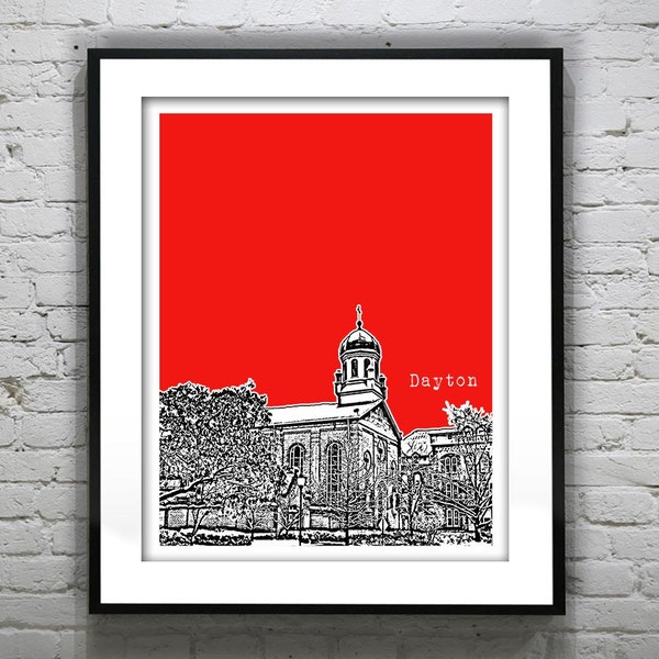 Dayton Ohio Poster Print Skyline OH Item T4363