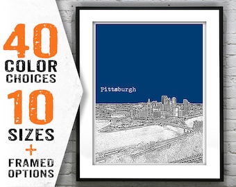 pittsburgh Skyline Poster Art Print Pennsylvania PA Item T1586