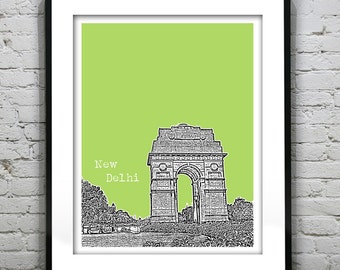 New Delhi India Poster Art Print Skyline India Gate Item T4493