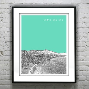 Costa Del Sol Spain City Skyline Poster Art Print Item T4307