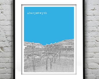 Aberystwyth Wales Poster Art Print UK Wales United Kingdom Item T5266