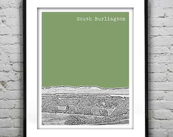 South Burlington Vermont VT City Skyline Poster Print Art Item T5123