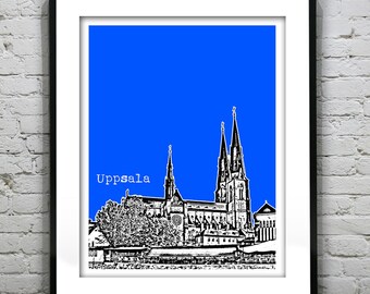 Uppsala Sweden Poster City Skyline Art Print