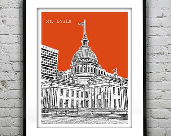 St. Louis Poster City Skyline Art Print Missouri MO Item T2235