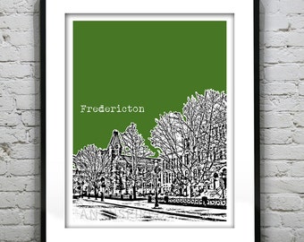 Fredericton Skyline Poster Art Print New Brunswick Canada