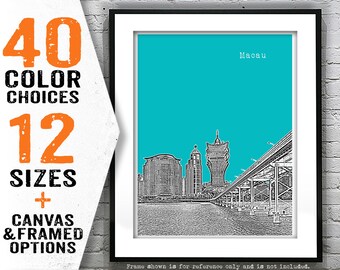Macau Poster Art Print Skyline China Item T4457